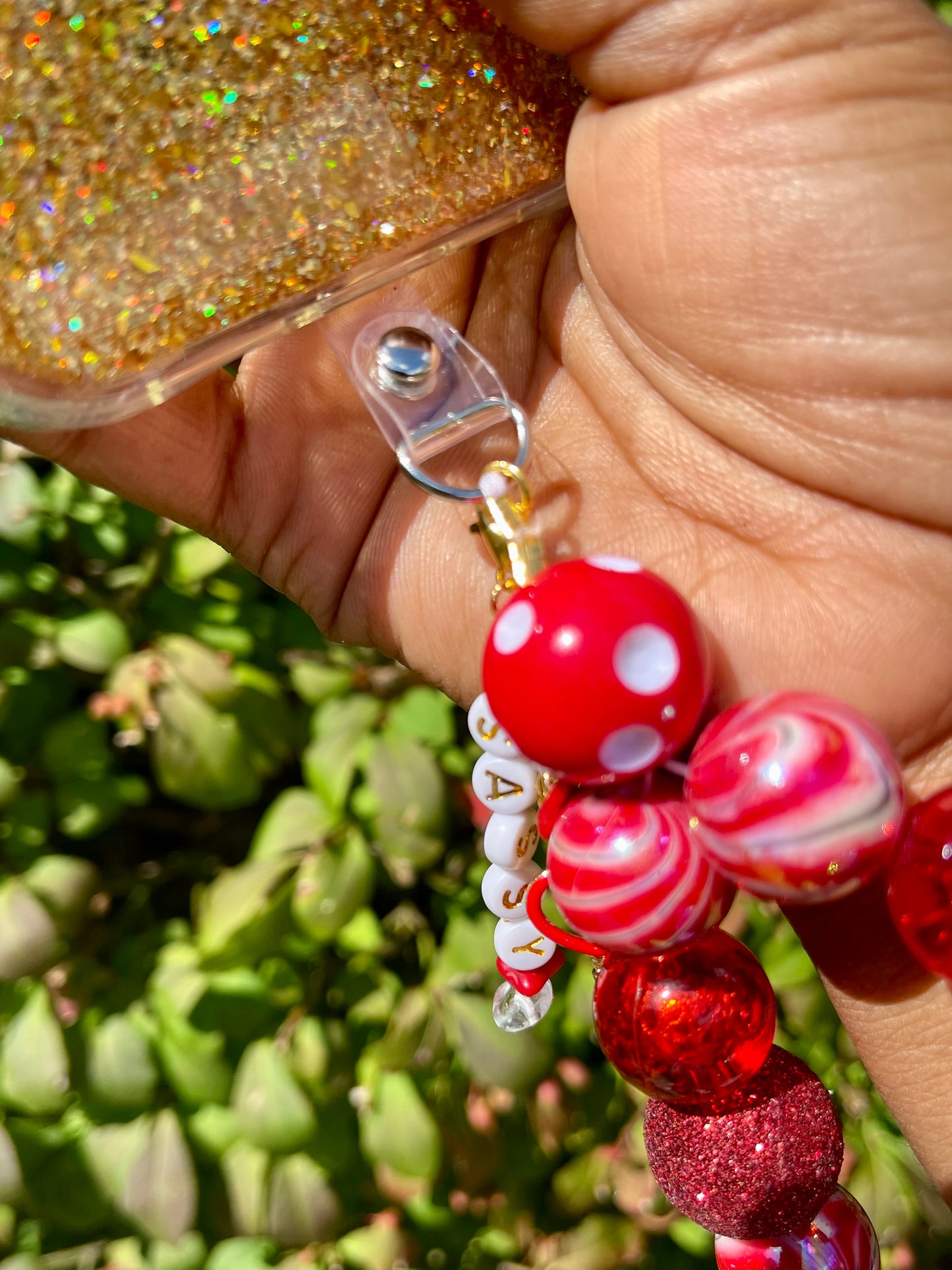 Bubbles & Charms/ Red Phone Strap